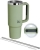 Ecolife Ανακυκλώσιμο Handled Tumbler Θερμός Ανοξείδωτο 900ml Bay Leaf με Καλαμάκι και Λαβή
