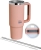 Ecolife Ανακυκλώσιμο Handled Tumbler Θερμός Ανοξείδωτο 900ml Flamingo Pink με Καλαμάκι και Λαβή