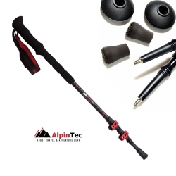 AlpinPro Pindos Τηλεσκοπικά Μπατόν Ορειβασίας από Ανθρακόνημα 2τμχ Μαύρα