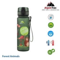 AlpinTec Παγούρι Kids 500ml Σκούρο Πράσινο Forest Animals C-500DG-FA