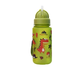 AlpinTec Παγούρι Kids 400ml Με Καλαμάκι Dino Πράσινο C-400GN-DIN