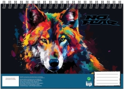 BackMeUp Μπλοκ Ζωγραφικής Α4 Σπιράλ 30φ No Fear Colored Wolf