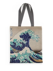 Brainfood Shopper Τσάντα Ώμου Υφασμάτινη Σουετ Hokusai Great Wave 25056