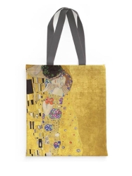Brainfood Shopper Τσάντα Ώμου Υφασμάτινη Σουετ Klimt Kiss 03030
