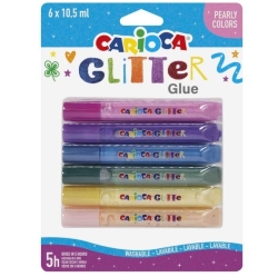 Carioca Pearly Glitter Κόλλα 10,5ml 6 Χρώματα 42113
