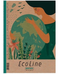 Χαρτοσύν Τετράδιο Σπιράλ Κραφτ Ecoline 17x25cm 2 Θεμάτων 3822
