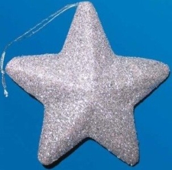Διακοσμητικό Αστεράκι Glitter Ασημένιο 52543