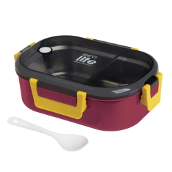 EcoLife Φαγητοδοχείο Με Χώρισμα 900ml Deep Rose 33-BO-9068