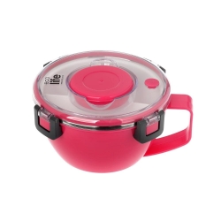 EcoLife Food Container Round With Double Wall 0.85 liters Pink 33-BO-9071