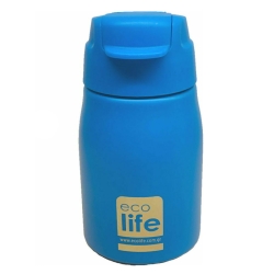 Ecolife Παγούρι Θερμός Παιδικό Με Καλαμάκι 400ml Μπλε 33-BO-1998
