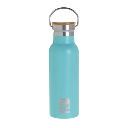EcoLife Παγούρι Θερμός Με Καπάκι Bamboo 500ml Γαλάζιο 33-BO-3044