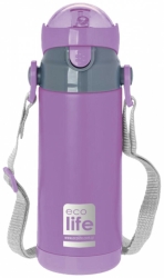 EcoLife Θερμός Παιδικό Μεταλλικό 400ml Λιλά 33-BO-2995