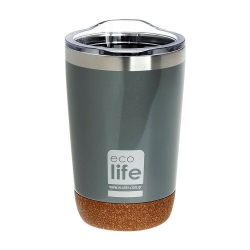 EcoLife Κούπα Θερμός Για Καφέ 370ml Ανοιχτό Γκρι 33-BO-4107
