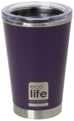 EcoLife Κούπα Θερμός Για Καφέ 370ml Σκούρο Μωβ 33-BO-4108