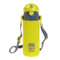 EcoLife Θερμός Παιδικό Μεταλλικό 400ml Κίτρινο 33-BO-2996