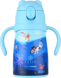 Estia Bubble Bottle Παιδικό Παγούρι Θερμός Ανοξείδωτο με Pop-Up Καπάκι Non Spill Ocean Play 300ml