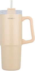 Estia Handled Tumbler Handled Tumbler Θερμός Ανοξείδωτο 900ml SANDSTONE με Καλαμάκι και Λαβή