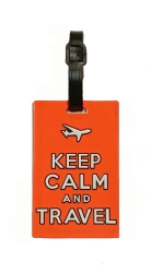 Ετικέτα Βαλίτσας Keep Calm And Travel Πορτοκαλί