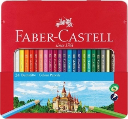 Faber-Castell Σετ Ξυλομπογιές σε Κασετίνα Μεταλλική 24τμχ 115824