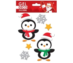 Global Gift Χριστουγεννιάτικα Sticker Gel Deco Πιγκουίνοι 13x17cm 310580