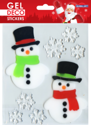 Global Gift Χριστουγεννιάτικα Sticker Gel Deco Χιονάνθρωποι 13x17cm GN74