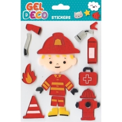 Global Gift Sticker Gel Deco Πυροσβέστης 13x17cm 320513