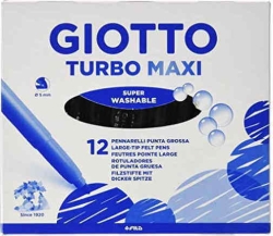 Giotto Turbo Maxi Μαρκαδόρος Χοντρός 12τεμ Μαύρο 456036