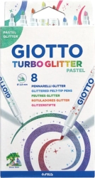 Giotto Turbo Glitter Μαρκαδόροι Χονδροί Pastel 8χρ 426300