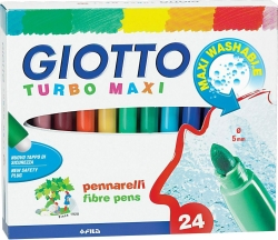 Giotto Turbo Maxi Μαρκαδόροι Χονδροί Πλενόμενοι 24τμχ 455000
