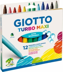 Giotto Turbo Maxi Μαρκαδόροι Χονδροί Πλενόμενοι 12τμχ 76200
