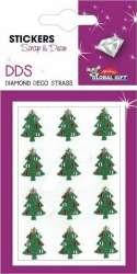Global Gift Αυτοκόλλητα Χριστουγεννιάτικα Diamond Deco Strass 8x12cm 160545