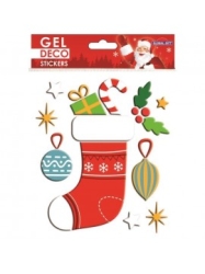 Global Gift Χριστουγεννιάτικα Sticker Gel Deco Κάλτσα Άη Βασίλη 13x17cm 310511