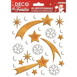 Global Gift Χριστουγεννιάτικα Sticker Gel Deco Αστέρια Χριστουγεννιάτικα 13x17cm 310516
