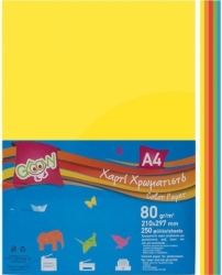 Groovy Χαρτί Χρωματιστό A4 80gsm Rainbow Εντονα Χρώματα 5χρ 250φ