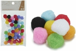 Groovy Πομ Πομ Χειροτεχνίας Glitter Πολυχρωμία 10-15-20mm 50τμχ