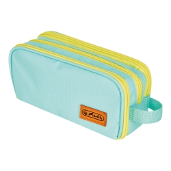 Herlitz Κασετίνα Τριπλή Neon Uni Κίτρινη-Mint 50043736