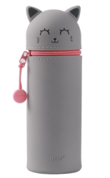 i-Total Κασετίνα Σιλικόνης Cute Animals Grey Cat XL2484