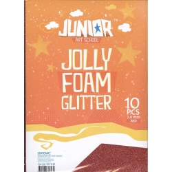 Junior Αφρώδες Φύλλο Glitter 2mm Κόκκινο 134130