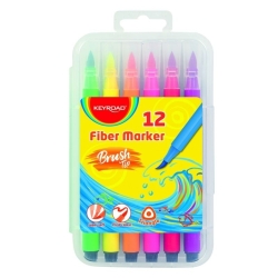 Keyroad Fiber Marker Μαρκαδόροι Πινέλο 12χρ KR972523