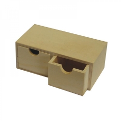 Κουτί Ξύλινo Με Δύο Συρτάρια 18x7x9,2cm 24160