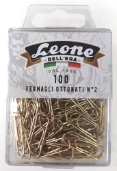 Leone Συνδετήρες Με Μύτη Νο.2 Μεταλλικοί Χρυσοί 26mm 100τμχ APF02