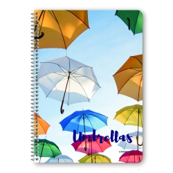 Logigraf Τετράδιο Σπιράλ Α4 2 Θεμάτων Umbrellas
