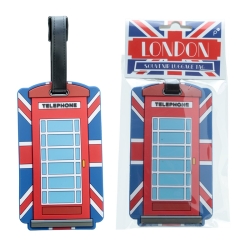 Luggage Tag PVC London Union Flag Telephone Box LUT04