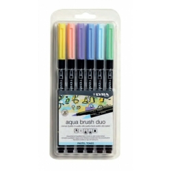 Lyra Μαρκαδόροι Πινέλο Aqua Brush Duo Pastel Tones 6 τεμάχια 6521061