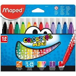 Maped Color' Peps Maxi Μαρκαδόροι Ζωγραφικής Χονδροί Πλενόμενοι 12 Χρώματα 846901
