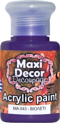 Maxi Decor Ακρυλικό Χρώμα Νερού 60ml Βιολετί (Violet) MA043