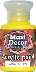 Maxi Decor Ακρυλικό Χρώμα Νερού 60ml Κίτρινο MA055