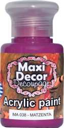 Maxi Decor Ακρυλικό Χρώμα Νερού 60ml Ματζέντα (Magenda) MA038