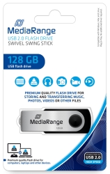 MediaRange USB 2.0 Flash Drive 128GB Μαύρο/Ασημί MR913