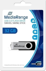 MediaRange USB 2.0 Flash Drive 32GB Μαύρο/Ασημί MR911